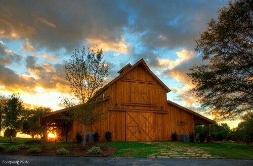 Windy Hill Event Barn at sunset