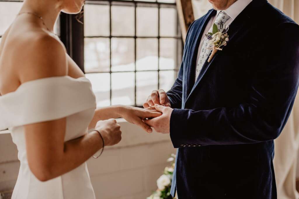 man and woman holding each others hands